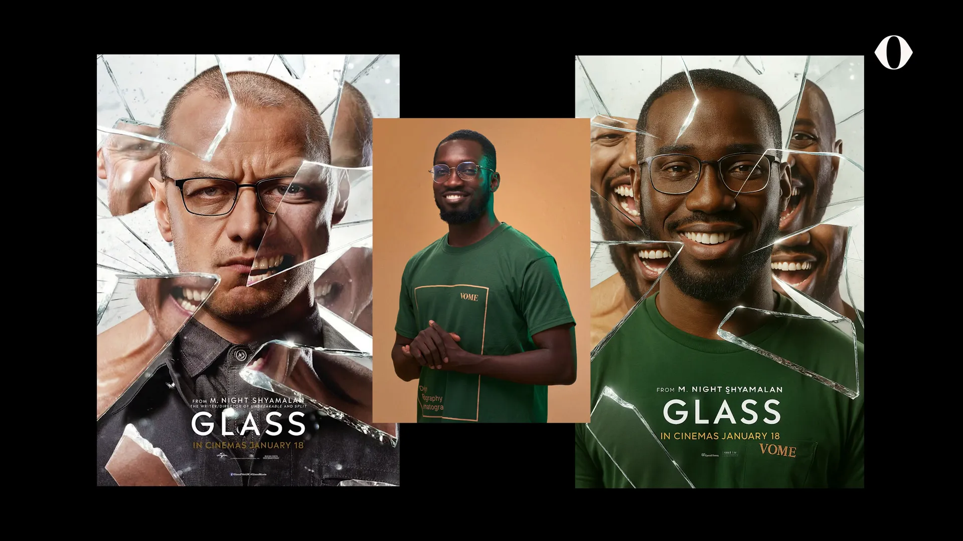 پوستر فیلم Glass با چهره جایگزین شده