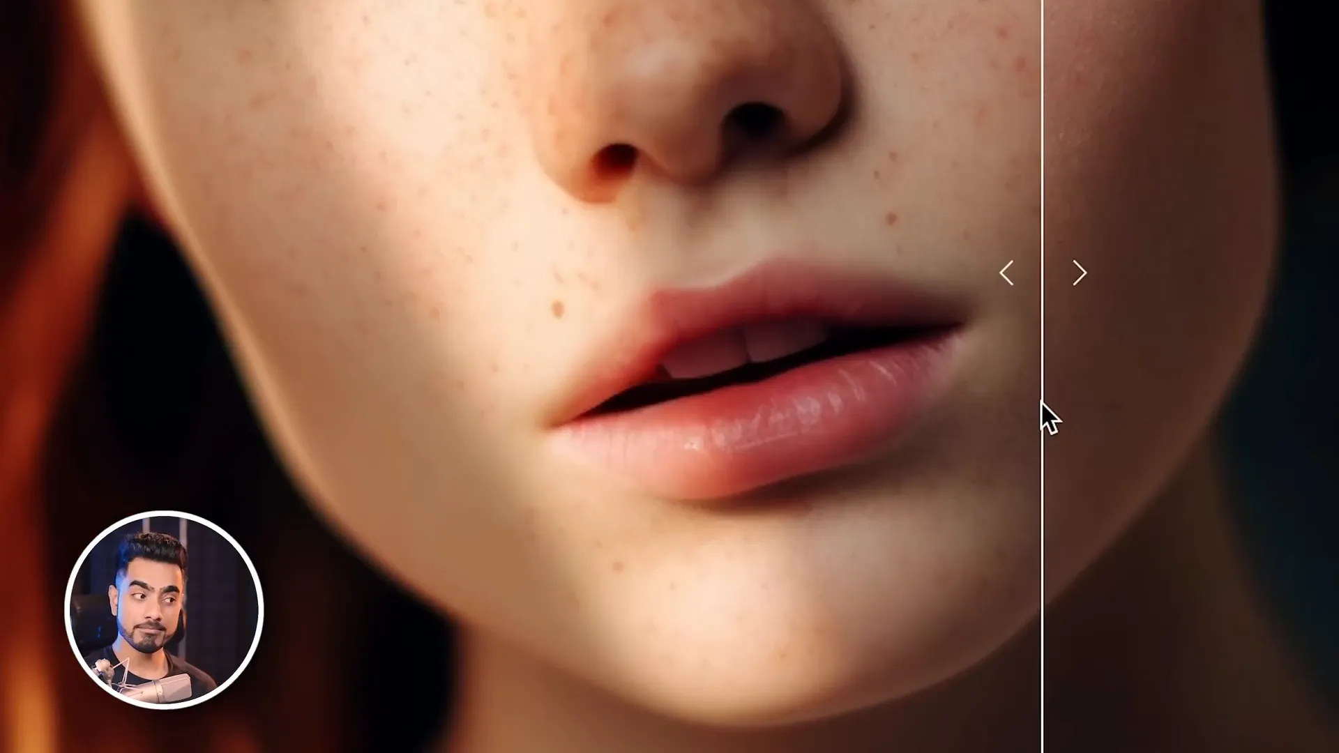 جزئیات اضافه شده به مژه‌ها و لب‌ها بعد از افزایش کیفیت