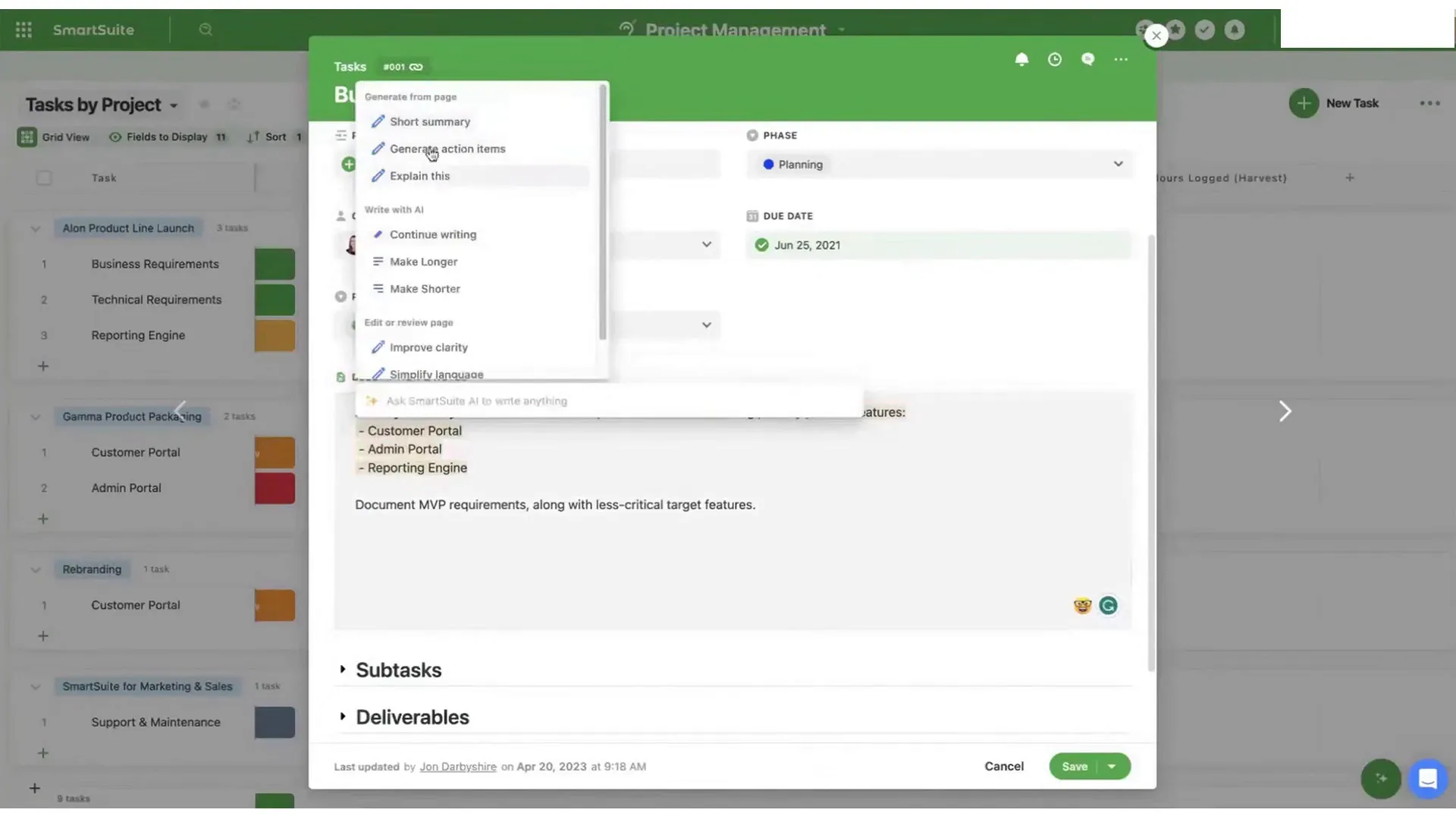 پیش‌بینی خطرات و تحلیل‌های داده در SmartSuite